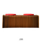 rnkl paper bench red cushion